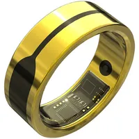 Newgen Medicals Fitnesstracker-Ring, Herzfrequenz- & SpO2-Anzeige, 2 mm, gold,