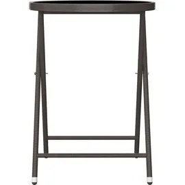 vidaXL 3-tlg. Bistro-Set Poly-Rattan und Hartglas Braun