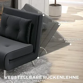 Homcom Schlafsessel, mit Bettfunktion, Einzelsofa mit Kissen, Samtoptik