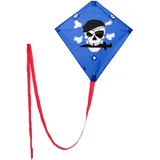 Wolkenstürmer Wolkenstürmer® Racer Pirat, flugfertiger Flugdrachen mit 2x25m Polyesterleinen & 12m Langer Drachenschwanz, für Einsteiger