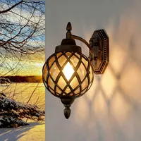 Licht-Erlebnisse Wandlampe Außen in Kupfer antik IP44 Vintage