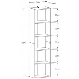 OEM BODO DUAL Hochregal 47 x 30 x 175 cm Artisan Eiche