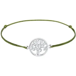 Elli Lebensbaum Boho Festival Nylon Band 925er Silber Armbänder & Armreife   Damen 