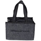 Marabellas Shop Tragetasche Flaschenträger Filz anthrazit 6 Fächer Herren Handtasche 23x15x15 cm (1-tlg), mit Tragegriffen grau