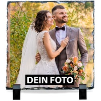 Eurofoto Schiefertafel mit Foto (20x20) | Schieferplatte personalisiert | Tafel aus Schiefer mit eigenem Bild