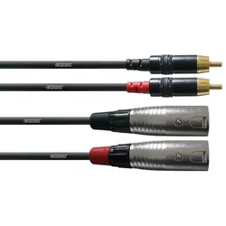 Cordial Kabel XLR Male auf Cinch, 1,5m, Kabel, Paar