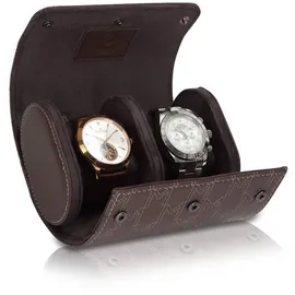 MODALO Uhrenbox Optimus für 2 Uhren aus Kunstleder Braun