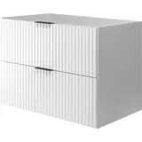 Rodan | Waschbeckunterschrank 80cm | Weiß matt | B/H/T 80/57/46cm | 2 Softclose-Schubladen | Badezimmerschränke, Badmöbel, Waschbecken Unterschr... - Weiß