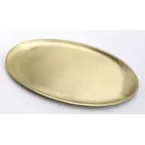 Kerzenteller oval 20 x 11 cm Metall Gold