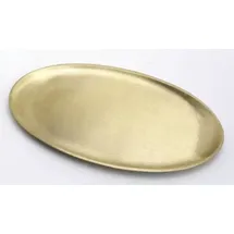 Kerzenteller oval 20 x 11 cm Metall Gold