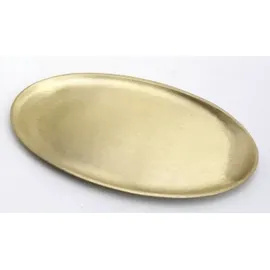 Kerzenteller oval 20 x 11 cm Metall Gold