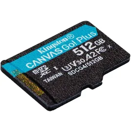 Kingston Canvas Go! Plus Gen4 512GB microSDXC Speicherkarte (200 MB/s, A2 U3) mit Adapter