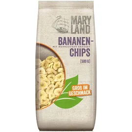 Maryland Bananenchips 500g Vorratspackung – Getrocknete und geröstete Bananen-Chips – Fruchtig knackiger Snack, perfekt zum veganen Snacken (1 x 500g)