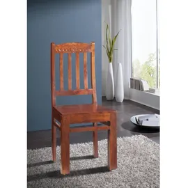 Massivmoebel24 Stuhl Akazie lackiert braun