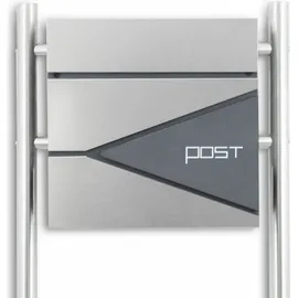 BITUXX Design Standbriefkasten Edelstahl Graphit inkl. Zeitungsfach