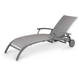 BEST Freizeitmöbel Larino Rollliege 202 x 72 x 47 cm anthrazit/matt