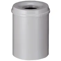 ReinigungsBerater Selbstlöschender Papierkorb 15 Liter, Grau