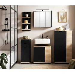 Tchibo - Spiegelschrank »Emmik« - 65x16x62,5cm - schwarz - Holz / Glas / Metall