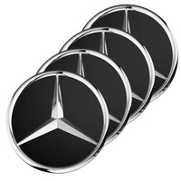 Mercedes-Benz Radnabenabdeckung Stern schwarz matt 4-teiliger Satz