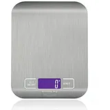 POPOLIC Küchenwaage Profi Digitale Küchenwaage, Hochpräzise 1g-5000g, (Waage Abstellautomatik und Tara, Digitalwaage mit 4 Maßeinheit, 1-tlg), Briefwaage Edelstahl), Feinwaage mit LCD Display und 2 Batterien