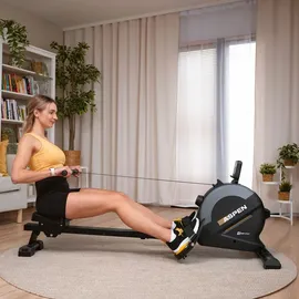 Dskeuzeew Hop-Sport Rudergerät für zuhause Aspen - Rudergerät mit 16 Widerstandsstufen Rudermaschine max. 150KG