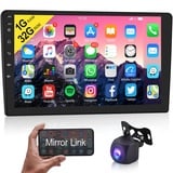 Hodozzy Autoradio Android Navi 9 Zoll 32GB Touchscreen Auto Stereo 2 Din mit GPS Navigation, WiFi, Bluetooth Autoradio Bildschirm, Mirror Link, HiFi FM RDS Radio Doppel Din Rückfahrkamera, USB/SWC