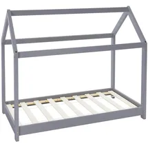 ML-Design Hausbett 80 x 160 cm Kiefer grau