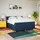 vidaXL Boxspringbett mit Matratze Blau 180x200 cm Stoff