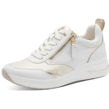 TAMARIS Comfort Damen Sneaker Low 8-83714-43 White/Gold (weiß, 39 EU)