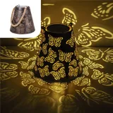 Gadgy Solar-Laterne mit Schmetterlingseffekt – orientalische, wasserfeste Laterne für Garten, Balkon & Außenbereich, ideal zur Dekoration und Beleuchtung