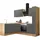 Respekta Winkelküche L-Form 250 cm Grau Artisan-Eiche