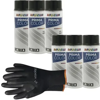 vasalat Dupli-Color Lackspray Set - 6 Dosen Set ; tiefschwarz matt