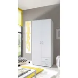 Stella Trading BASE Zeitloser Kleiderschrank in drei verschiedenen Größen - Vielseitiger Drehtürenschrank in Weiß - 81 x 176 x 51 cm (B/H/T)