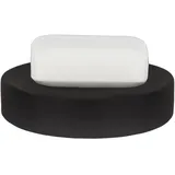 Spirella Seifenschale Steinoptik dekorative Badausstattung Seifenablage Tube Maße: 11 x 11 x 3 cm-Schwarz matt, Black
