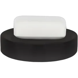 Spirella Seifenschale Steinoptik dekorative Badausstattung Seifenablage Tube Maße: 11 x 11 x 3 cm-Schwarz matt, Black