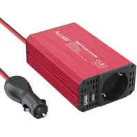 ALLWEI 300W Spannungswandler 12V 230V Wechselrichter mit Typ-C & USB Anschluss - für Auto, Wohnwagen, Camping, Laden von Handys, Laptops und Anderen Geräten (Rot)