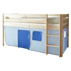Spielbett 'Malte', aus Kiefer, hellblau/dunkelblau/kiefer