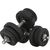 HOMCOM Kurzhantel Set 25KG Hantelset mit Hantelscheiben für Zuhause Büro Fitnessstudio Stahl Kunstleder Schwarz Krafttraining   Aosom