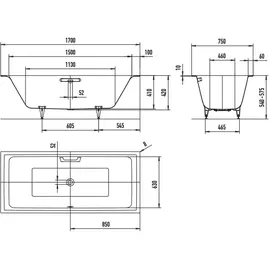 Kaldewei Puro Next Duo Rechteckbadewanne 70 x 170 cm (143800013001)