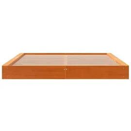 vidaXL Massivholzbett 180 x 200 cm Wachsbraun