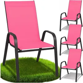 Zolta Metall-Gartenstühle Stapelstuhl 55 x 80 x 89 cm rosa 4 St.