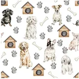 Ti-Flair Papierserviette, Servietten Papier 33x33cm 3-lagig mit Hunden Motiv 20 Stück Bunt bunt