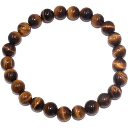 Armband FIRETTI "Schmuck Geschenk Armschmuck Armkette Edelstein Farbstein Tigerauge" Gr. 20, braun (braun, braun), Armbänder, Damen, 20, Stein-Silikon, Stein, Silikon, Made in Germany - mit Tigerauge