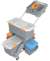 Cleankeeper Moppboxwagen TSMD-0002 inkl. Moppbehälter, Eimer mit Deckel, mobiler Korb