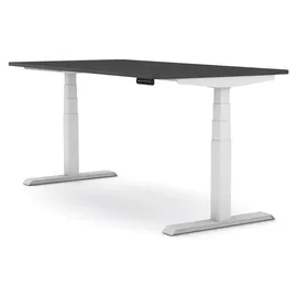 assmann büromöbel ASSMANN Elektrisch höhenverstellbarer Kinderschreibtisch JUNIOR Curved Anthrazit Weiß, 140x80cm, Memoryfunktion, Kollisionsschutz, 2-fach-Motorik - Schwarz