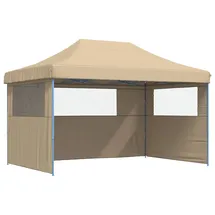 vidaXL Faltpavillon 4,4 x 1,49 m inkl. 3 Seitenteile Beige
