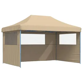 vidaXL Faltpavillon 4,4 x 1,49 m inkl. 3 Seitenteile Beige