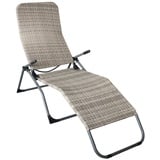 Pure Home & Garden Gartenliege Polyrattan Saunaliege Wave silber Sonnenliege Bäderliege klappbar, hochwertiges Polyrattan wetterfest silberfarben