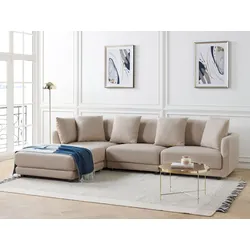 3-Sitzer Sofa beige mit Ottomane SIGTUNA