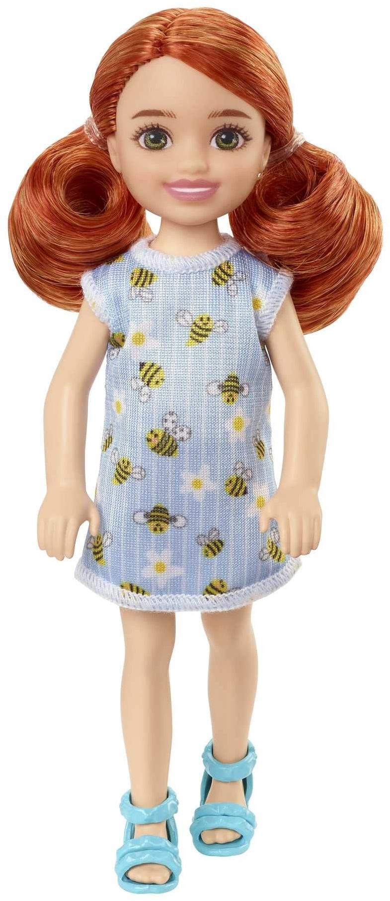 Barbie HGT04 Club Chelsea Mini Girl Doll-Red Hair Wearing Bumblebee, Mehrfarbig